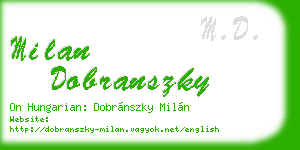 milan dobranszky business card