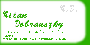 milan dobranszky business card